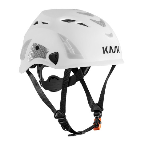 Kask, Helm Superplasma AQ Hi Viz, weiss u. refl. Aufkleber