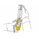 ROLLCLIP A kann für Aufstiege am Seil als Umlenkung in der unteren Verbindungsöse der Handsteigklemme verwendet werden.