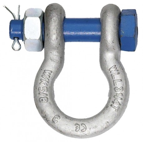 Schäkel mit Bolzen, Splint, 6.5t