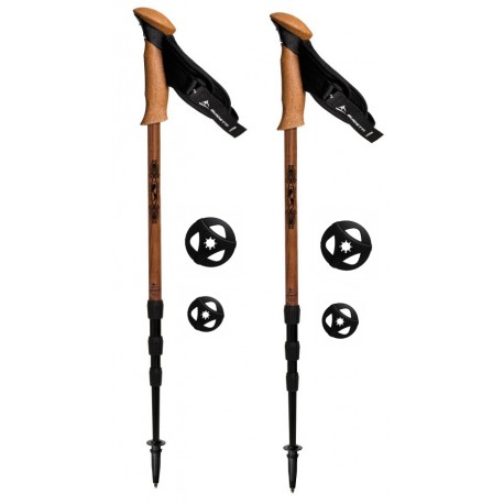 Guidetti, Terre de trek - Teleskopstöcke Alu mit Mantel aus Holz (Walnussholz)