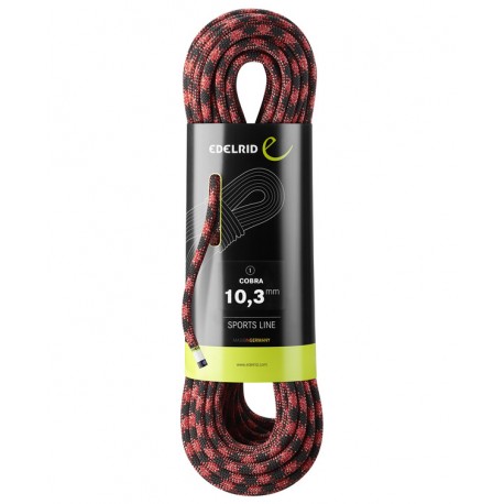 Edelrid, Einfachseil, Kletterseil, Cobra 10.3mm, 70m, schwarz-rot