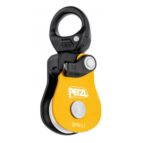 Petzl, Seilrolle Spin L1 mit Swivel / Wirbel, gelb