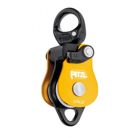 Petzl, Seilrolle Spin L2 mit Swivel / Wirbel, gelb