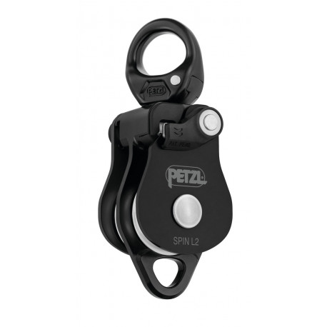 Petzl, Seilrolle Spin L2 mit Swivel / Wirbel, schwarz